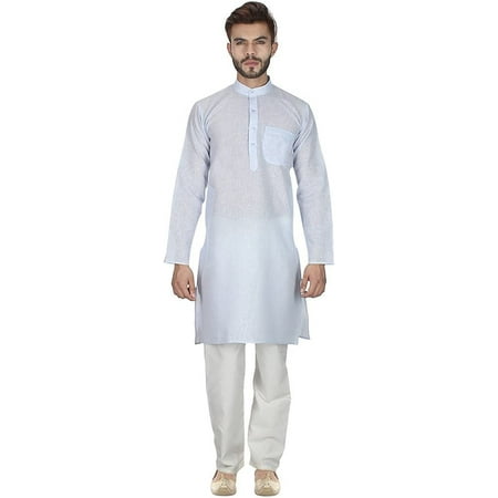

Royal Men s Blue Kurta Pyjama Set For Evening Occasion