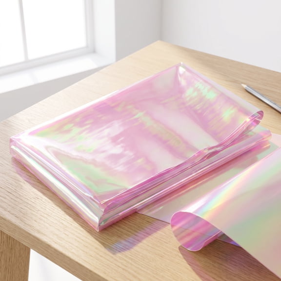 DINHEAROM 20Pcs Iridescent Pink Cellophane Wrap Paper for Packing and DIY Wrapping