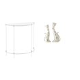 thumbnail image 1 of Mesita de noche de acrílico,Mesa auxiliar de acrílico transparente Mesa auxiliar transparente en capas,Mesa pequeña de acrílico,mesita de noche pequeña,compacta,Figura de gato,Esculturas, 1 of 8