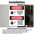 thumbnail image 3 of High Voltage Authorized Personnel Bilingual OSHA Danger Vinyl Decal Label 5 Inch x 3.5 Inch - 5 Pack, 3 of 6