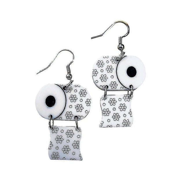 ¡Novedad de 2020! Pendientes divertidos con diseño de rollo de papel acrílico, pendientes de gota creativos de papel tisú, joyería de moda para mujer