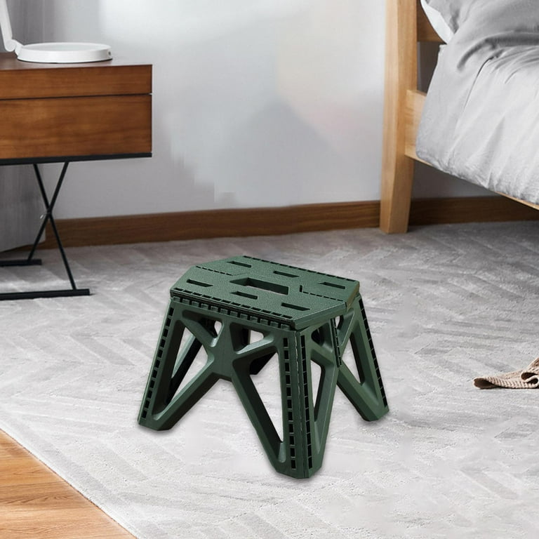 Foldable Step Stool Stepping Stool High Load Bearing Home Step Stool Fishing Chair for Hiking Bedroom Bathroom BBQ Traveling Green