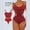 Red, variant on Womens Solid Color Sexy Chest Support Shaping Abdomen Corset Shapewear Bodysuit