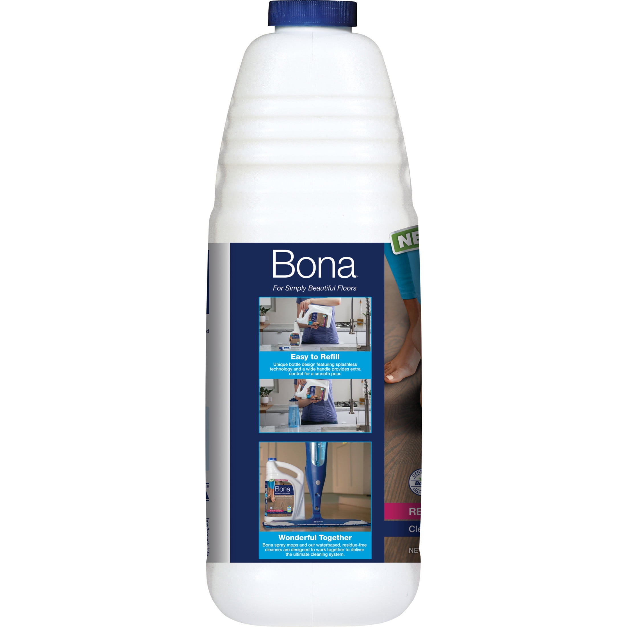 Bona Multi-Surface Floor Cleaner Refill, for Stone Tile Laminate and LVT/LVP,  64 fl oz 