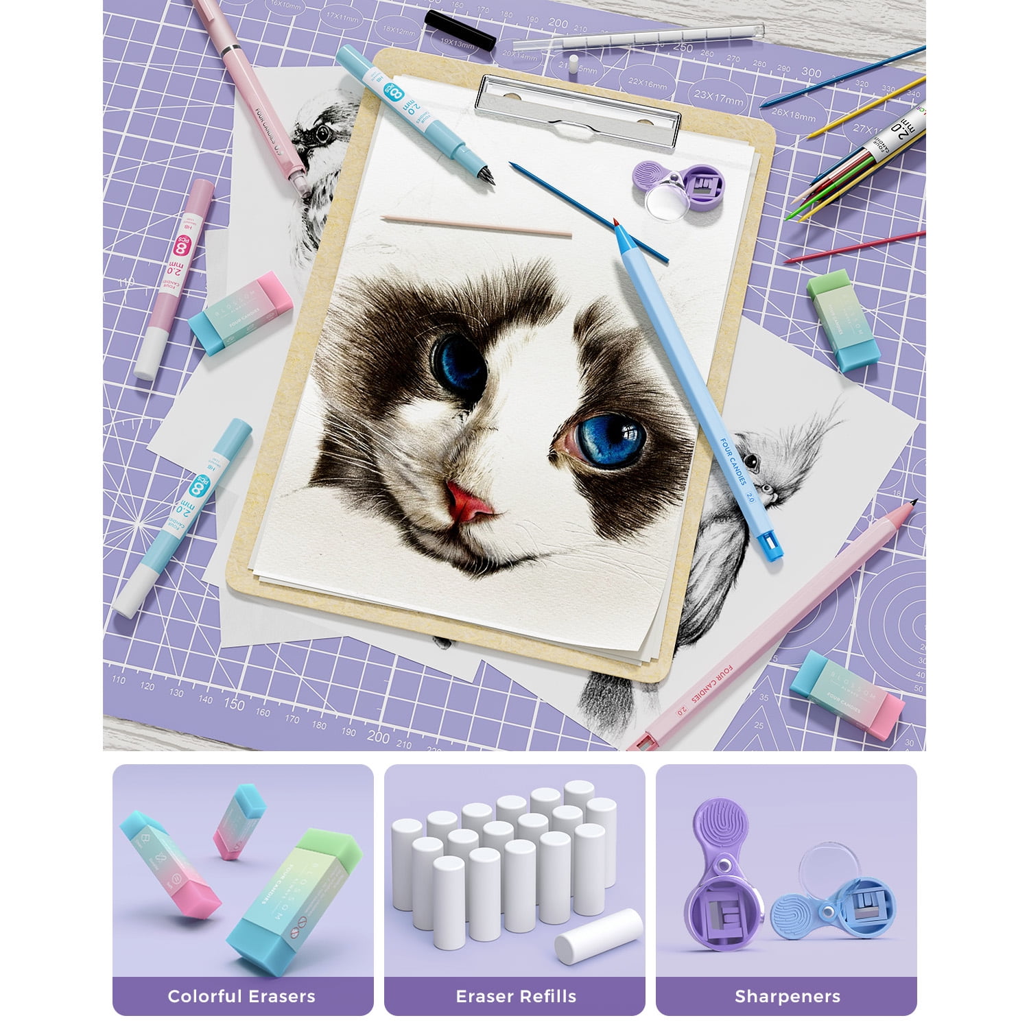 Four Candies Mechanical pencil set 50PCS