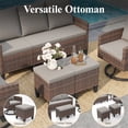 thumbnail image 5 of ELPOSUN Outdoor Patio Furniture Set, 5 Pieces All-Weather Wicker Rattan Outdoor Patio Conversation Set with Swivel Chairs and ottomans, for Garden,Poolside,Backyard, Brown&Gray, 5 of 9