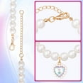 thumbnail image 3 of Cat Pearl Collar with Heart Pendant, Cute Pearl Pet Necklace in Medium, Adjustable Wedding Party Small Dog Jewelry Accessories for Puppy Kitten- White, 3 of 7