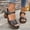 Black, variant on Women's Plus Size Solid Peep Toe Block Heel Sandals, Adjustable Buckle Strap Design, Trendy Comfortable Daily Summer Footwear Blue 43