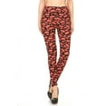 thumbnail image 3 of Women's PLUS Rugby Ball Pattern Printed Leggings - Black Red Football, 3 of 3