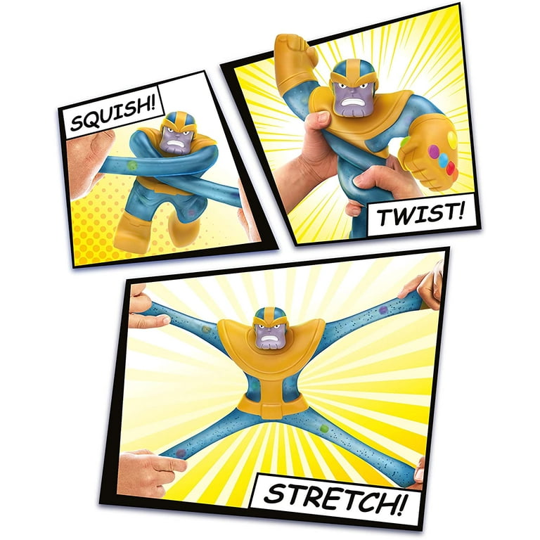 Marvel Supagoo Thanos - Action Figure Squishy 20 Cm Con Corpo Ripieno Di Goo, Allungabile E Strizzabile