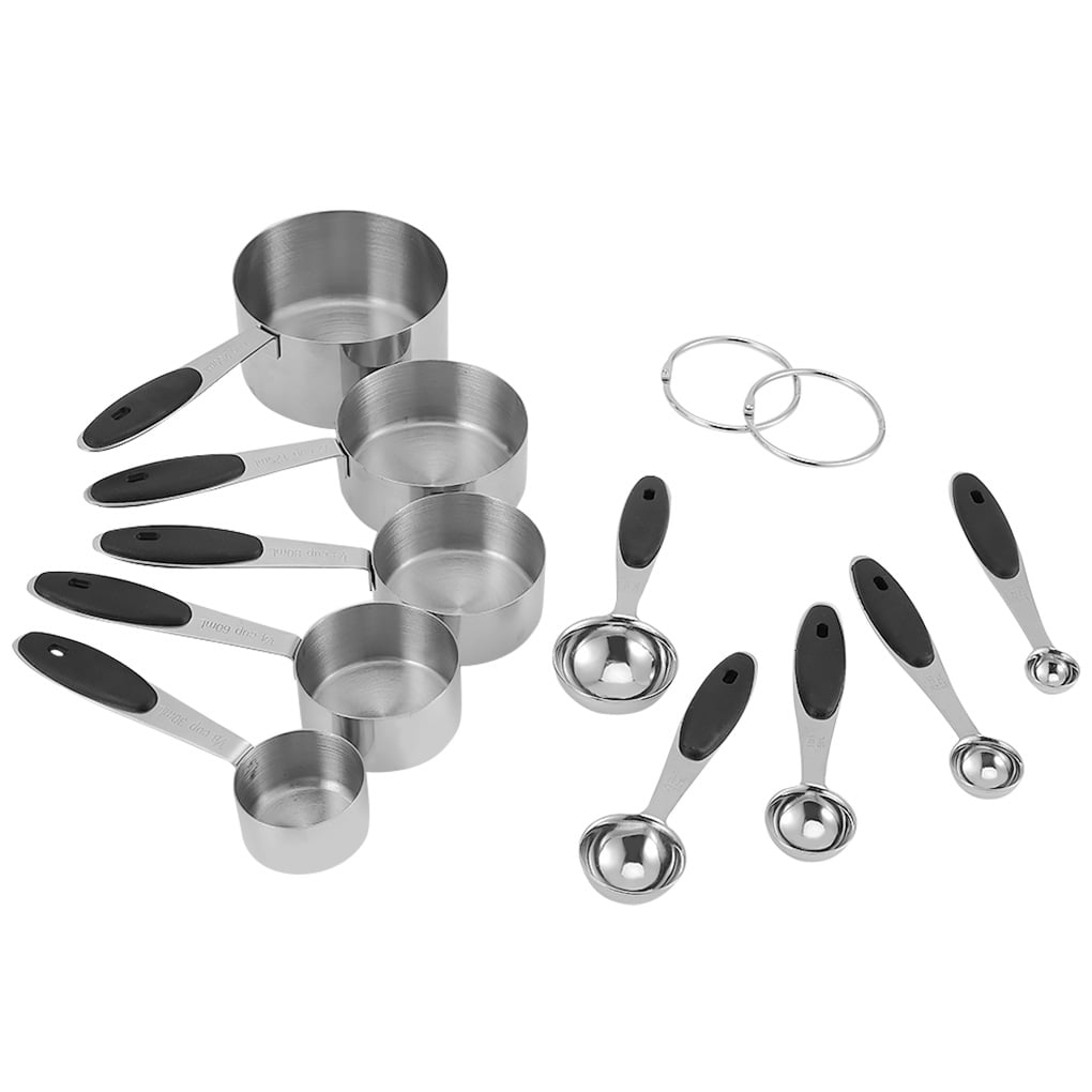 4/10Pcs Stainless Steel+PP Measuring Cup Kitchen Spoons Baking Cooking Tools Set 