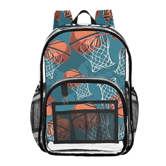 ALAZA Clear Backpack Basketball-a1 PVC Transparent BookBag