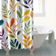 thumbnail image 4 of Colorful Leaves Pattern 72x84in Shower Curtain,Bathroom Decorative Shower Curtains Set with 12 Hooks,Modern Waterproof Washable Shower Curtain, 4 of 4