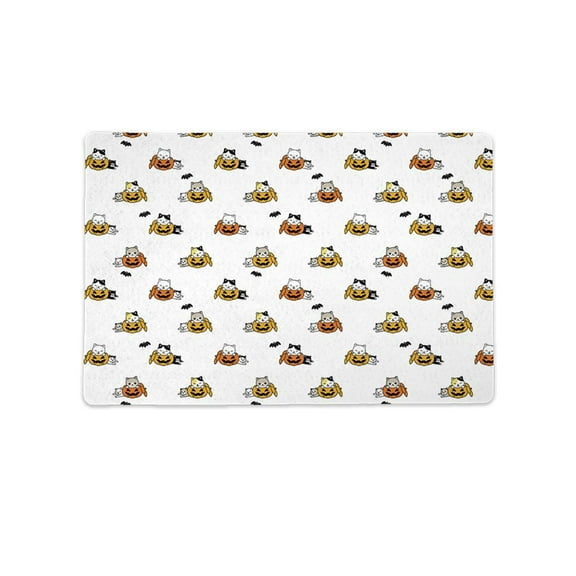 Halloween Cats In Pumpkins Mat Rectangle  -Image by Shutterstock,