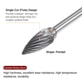 thumbnail image 4 of 5uds Fresas Rotativas Carburo 1/8" (3mm) Vástago 1/4" (6mm) Cabeza Corte Simple Puntiaguda Forma g Lima para Esmeriladora Matrices para Metal Duro Madera Piedra Pulido Grabado, 4 of 6