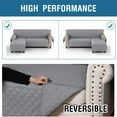 thumbnail image 3 of CHOK L-Shape Sofa Slipcover Sectional 3 Seater Chaise Cover Pet Dogs Couch Protector  (Black Large), 3 of 8