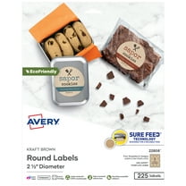 Avery Kraft Brown Round Labels, 2.5" Diameter, 225ct (22808)