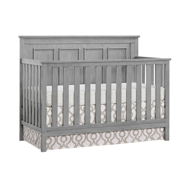 Oxford Baby Farmington 4in1 Convertible Crib, Rustic Gray, Wooden