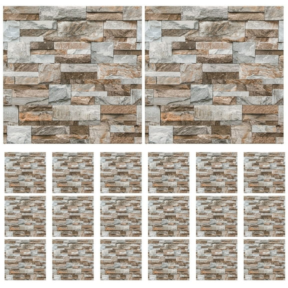 Raindrops 40 Sheets of Peel and Stick Tile Stickers Bathroom Tile Decals Retro Brick Printing Wall Stickers Decors