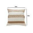 thumbnail image 2 of Lyunxi Neutral Decorative Square Throw Pillow Covers Set of 2, Navy Blue and Off White Embroidery Striped Decor Pillowcases, Cushion Cover for Couch Sofa Bed, 18x18 Inches（no pillow inset）, 2 of 7