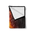 thumbnail image 2 of Guitar Soft Flannel Fleece Throw Blanket, Cool Passionate Design of an Item Illustrated in Water and Orange Effects, Cozy Plush for Indoor and Outdoor Use, 50" x 60", Charcoal Grey, by Ambesonne, 2 of 6
