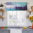 thumbnail image 2 of 2 Pack Purple Teal Valance for Window Mottled Graffiti Color Block Abstract Geometric Kitchen Valance Rod Pocket Short Curtain Topper Decorative Window Treatment for Living Room Bedroom 54"x18", 2 of 8