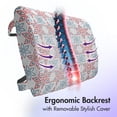 thumbnail image 3 of Abstract Lumbar Pillow, Rhombus Style Petals Bicolor Geometric Floral Arrangement Simple Design, Soft Back Cushion for Office Chairs with Adjustable Straps, 14" x 13", Vermilion and Blue, by Ambesonne, 3 of 7