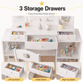 thumbnail image 5 of Ktaxon Kids' Wooden Vanity Table and Stool Set with Tri Folding Mirror, Princess Makeup Dressing Table,Children's Furniture, Girls Gift, White, 5 of 7