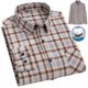 thumbnail image 3 of Camisas De Vestir Para Hombre Manga Larga Camisa de manga larga para hombre Camisa de moda para hombre de talla grande informal a cuadros de lana de algodón (Dark Gray, 3XL-46), 3 of 4