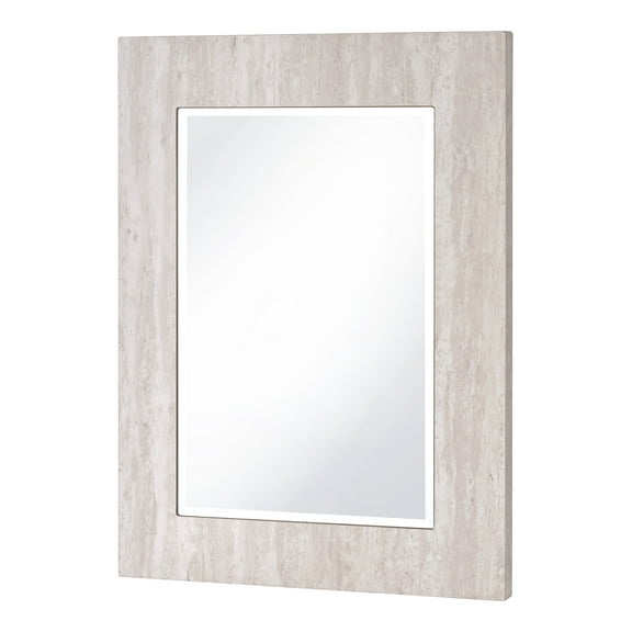 Furniture of America Thayer White 5mm Rectangular Beveled Wall Mirror