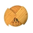 thumbnail image 2 of Uadme Assiette à Pain Et Fromage Assiette à Fromage en Bambou avec 2 Couteaux Compartiment Dissimulé Pain Fruit Snack Plateau De Service, 2 of 12