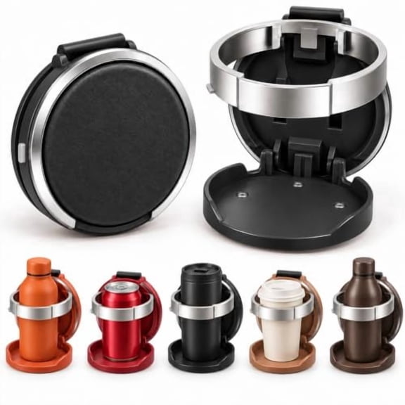Multifunctional Foldable Car Door Cup Holder, 4'' Large Diameter Cup Holder