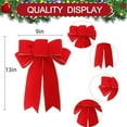 thumbnail image 2 of Estbridge 10 Pcs Nœuds Rouges Décorations de Noël 9 x 13 Pouces Grand Nœud en Velours Filaire avec Bordure Dorée pour Couronnes Emballage Cadeau Extérieur Arbre, 2 of 8