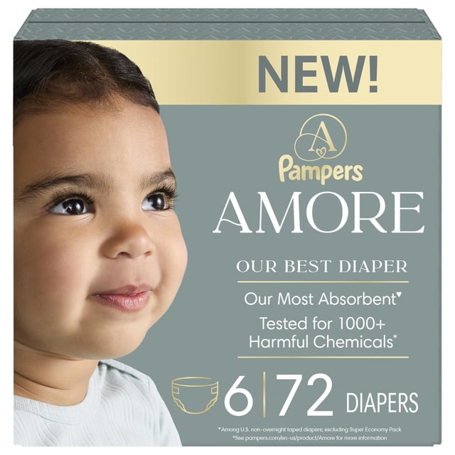 Pañales Pampers Amore Talla 1 Hipoalergénicos 132 unidades