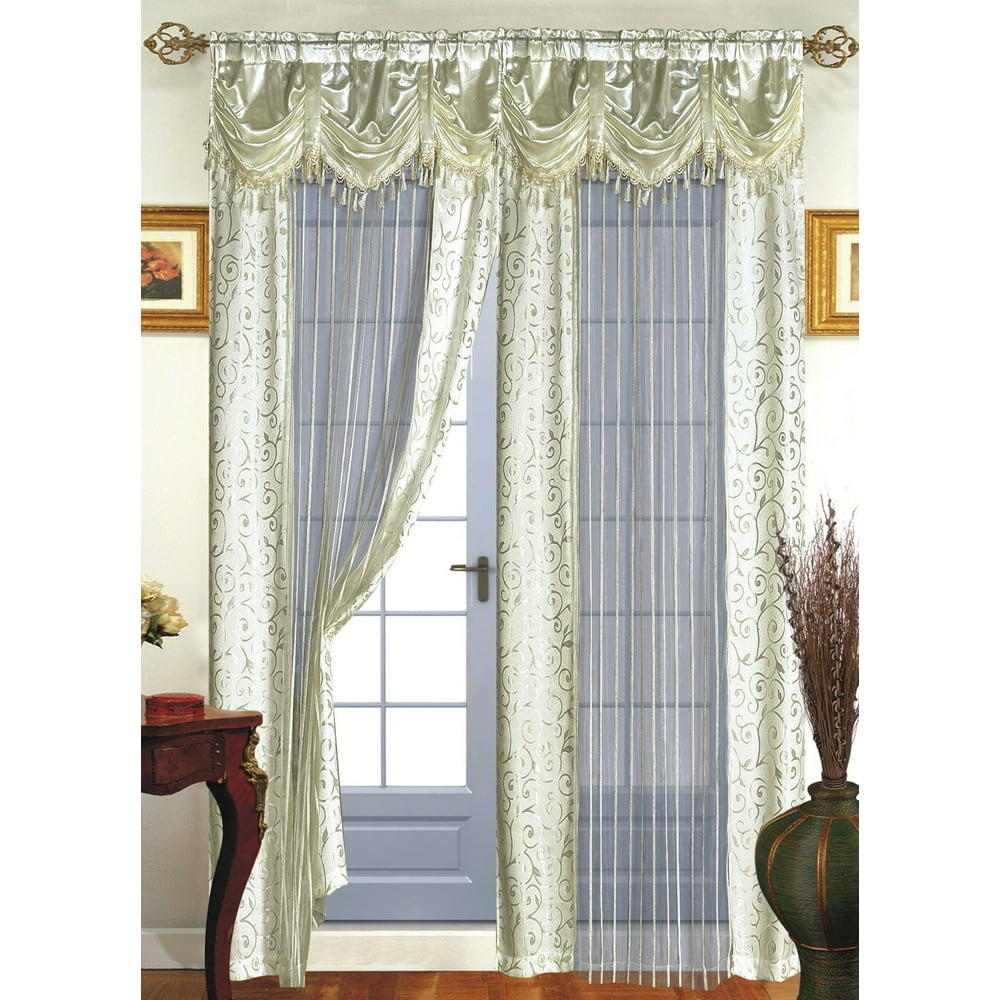 Dainty Home Tango Single 84" Window Curtain Panel with Attached Valance