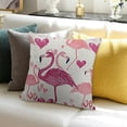 thumbnail image 3 of BANET  Animal Bird Cute Happy Heart Throw Pillow Covers,Kissing Flamingo Heart Decorative Pillow Covers Digital Printing Blended Fabric for Couch Sofa Bed Invisible Zipper  22x22in, 3 of 5