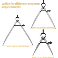 thumbnail image 3 of 3 Pieces Adjustable Lockable Spring Wing Divider 4/6/8 Inch Carbon Steel Caliper Measuring Tool Leather Compass, 3 of 7