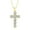 Yellow Gold, variant on 1/10 Cttw Diamond Christian Cross Necklace for Women in Rhodium Plated Sterling Silver (Color I-J / Clarity I2-I3)