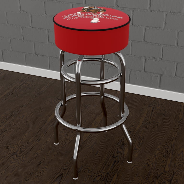 Budweiser Clydesdale Red Bar Stool - 360-Degree Swivel Seat Budweiser Clydesdale Red Bar Stool - 360-Degree Swivel Seat
