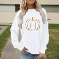 thumbnail image 4 of Halloween Thanksgiving Pumpkin Graphic Sweatshirts for Women Fall Winter Long Sleeve Crewneck Sweatshirt Pullover Tops, 4 of 5