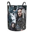 thumbnail image 2 of Cesto para ropa sucia Jon Snow, cesta de almacenamiento circular plegable impermeable con asa, cesta organizadora de juguetes para ropa sucia, decoración para dormitorio y baño, tamaño mediano, 2 of 8