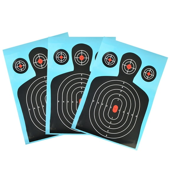 Blue PVC Adhesive Half-Body Human Silhouette Targets, 10 Sheets, 12x18 Inch, Waterproof & Tear-Resistant