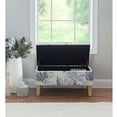 thumbnail image 6 of Linon Stephanie Leaf Print Wood Upholstered Storage Ottoman in Gray, 6 of 9
