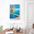 thumbnail image 3 of Elephant Stock Lake Michigan Poster Wall Art - Vertical Canvas Wall Art - Living Room Wall Decor - Nature Canvas - Blue And Orange Decor - 20" x 30", 3 of 8