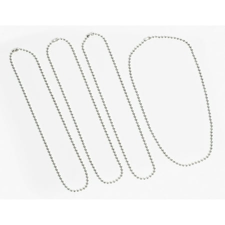 - Bright Silver 3mm Ball Chain Necklaces: Silver Plated, 18 inch