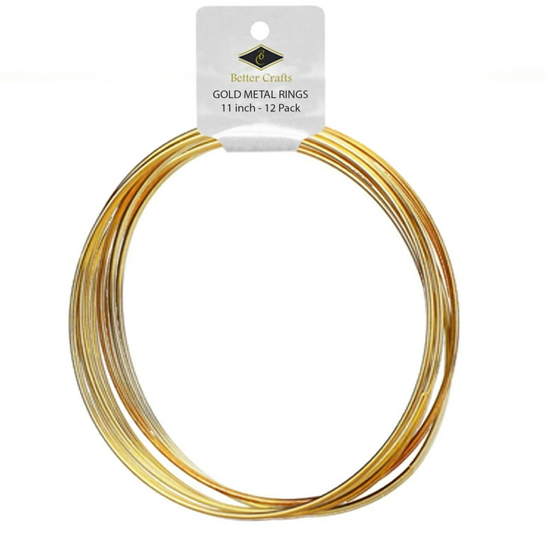 Better Crafts Metal Gold Rings (2 inch, 12 Pack) 