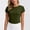 Green, variant on Womens Cross Back Cutout Short Sleeve T Shirt Stylish Open Back Workout Top Casual Gym Yoga Running Tee