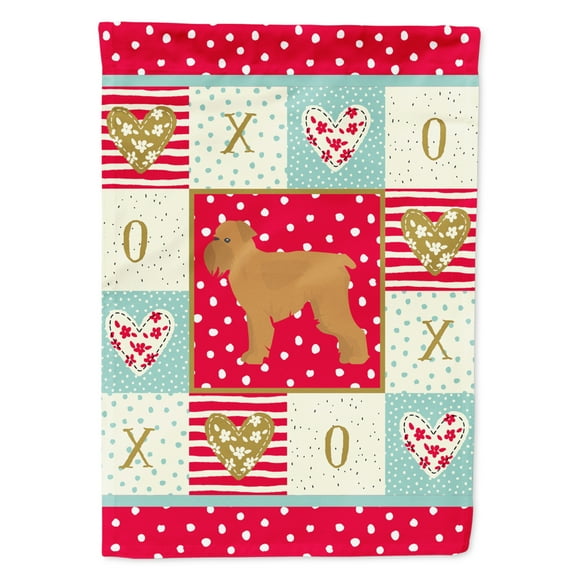 Carolines Treasures CK5817CHF Brussels Griffon Love Flag Canvas House Size Large multicolor