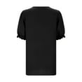 thumbnail image 5 of ORT Summer V Neck T Shirts for Women Lace Short Sleeve Fashion Casual Blouses(Z1-Black,XL), 5 of 5