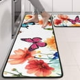 thumbnail image 2 of Kitchen Rugs Sets Of 2,White Butterfly Flower Field Pattern Anti Fatigue Kitchen Mat Rugs Non Slip Washable,Decorative Kitchen Floor Mats for Kitchen,Sink,Laundry,17"x47"+17"x47", 2 of 5